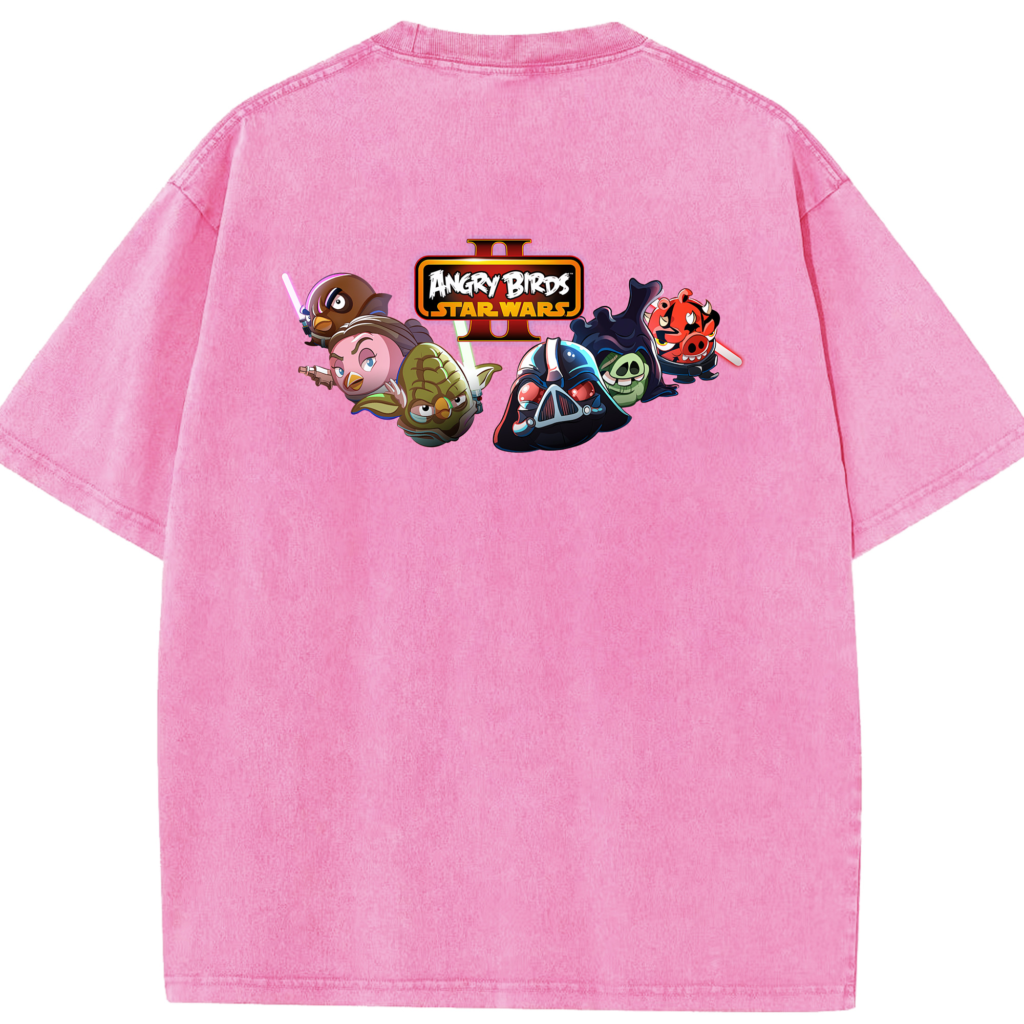（画像用） Angry Birds アングリーバード 綿100% ヴィンテージ風 半袖Tシャツ（背面プリント）